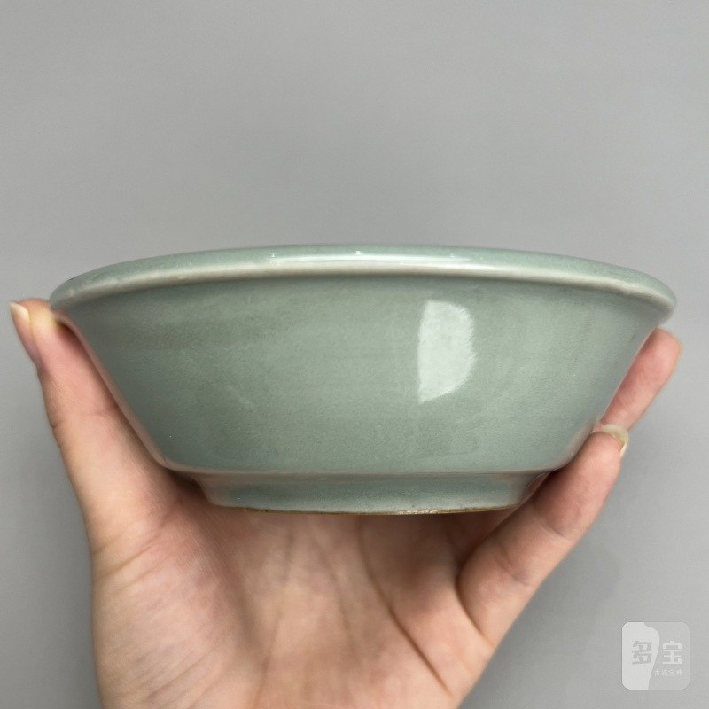 明代 龙泉窑粉青釉直边洗 - 图8